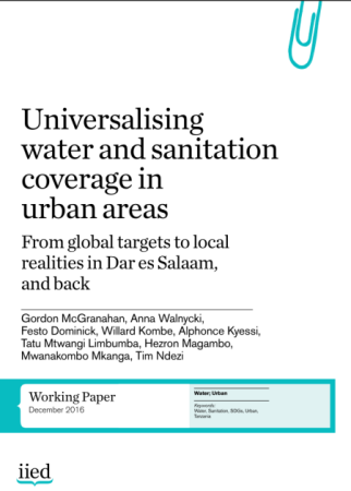 UNIVERSALIZING WATER AND SANITATION COVERAGE IN URBAN AREAS