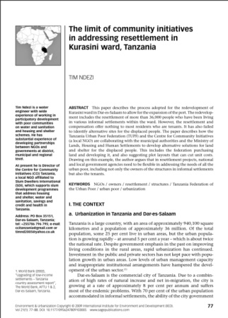 COMMUNITY LIMITATION INITIATIVES IN RESETTLEMENTS